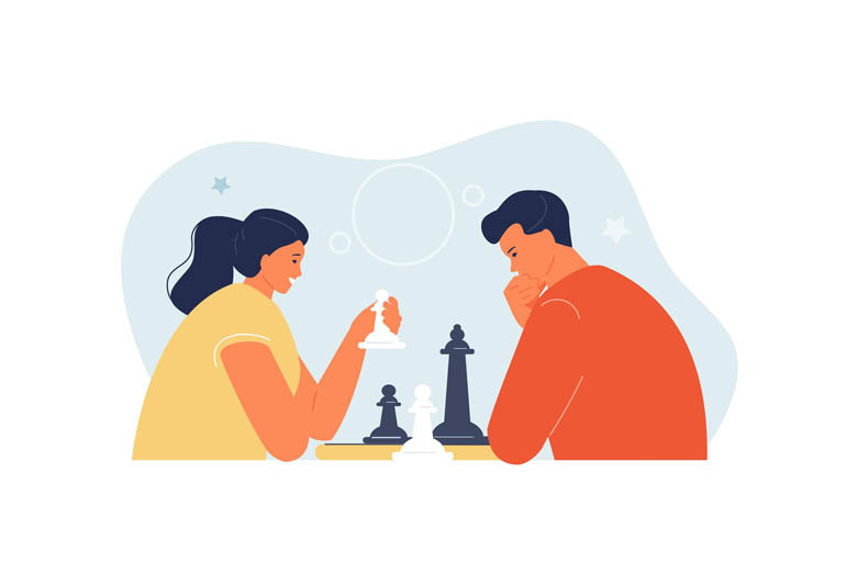 زن و مرد شطرنج باز