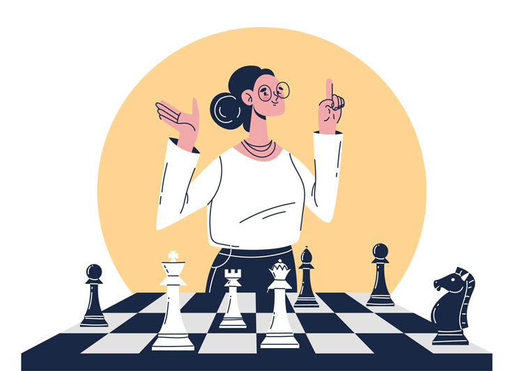 نقاشی کارتونی شطرنج